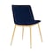 Armen Living Messina Modern Blue Velvet and Gold Metal Leg Dining Room Chairs, PK2 LCMSSIGLBLU - alternate 6
